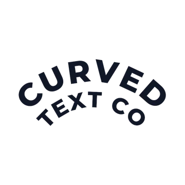 Two line arched badge text template in bold letters