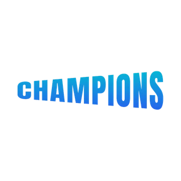 Sporty pennant text template with slanted blue gradient letters
