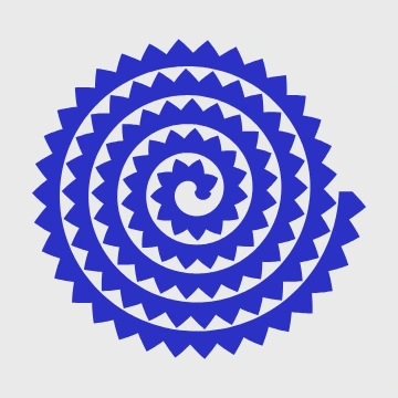 Aster paper flower template with straight zigzag spikes