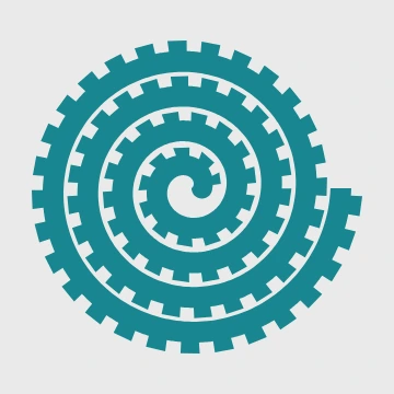 Geometric paper flower template with square gear tooth petals
