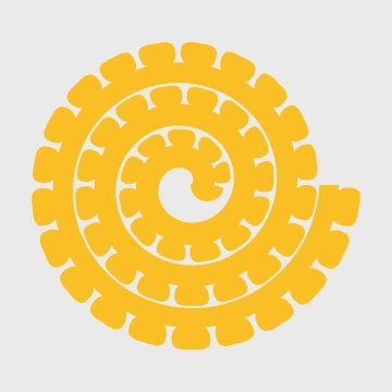 Graphic paper flower template with broad rounded tabs