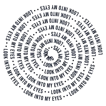 Hypnotic tight spiral word art template