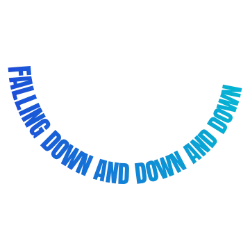 Vortex spiral text template with letters shrinking inward