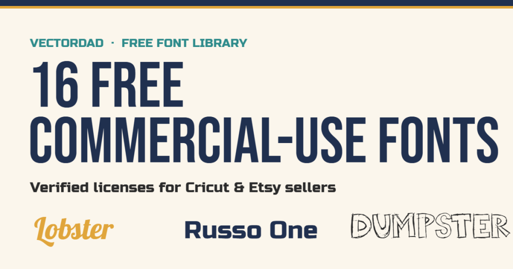 16 free commercial-use fonts for Cricut and Etsy sellers