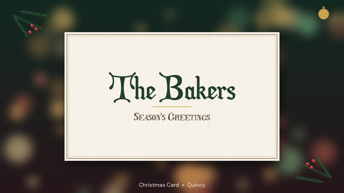 The Bakers seasons greetings elegant Christmas font pairing on a cozy holiday sign mockup