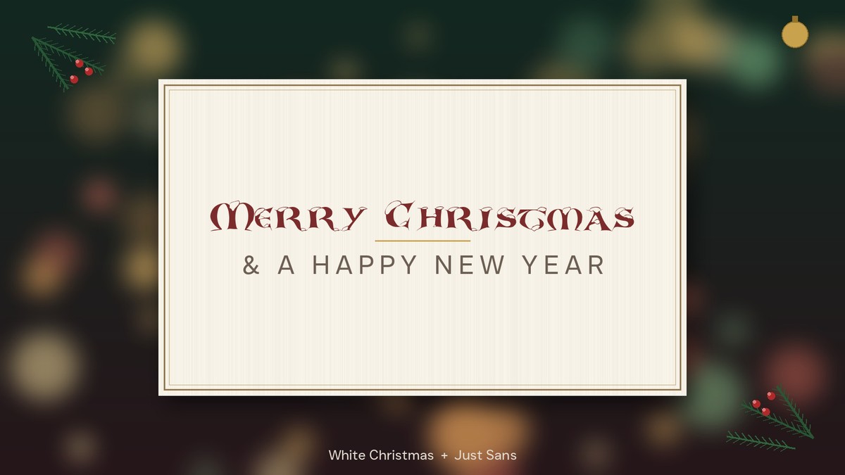 Merry Christmas and a happy new year Christmas font pairing on a cozy holiday sign mockup