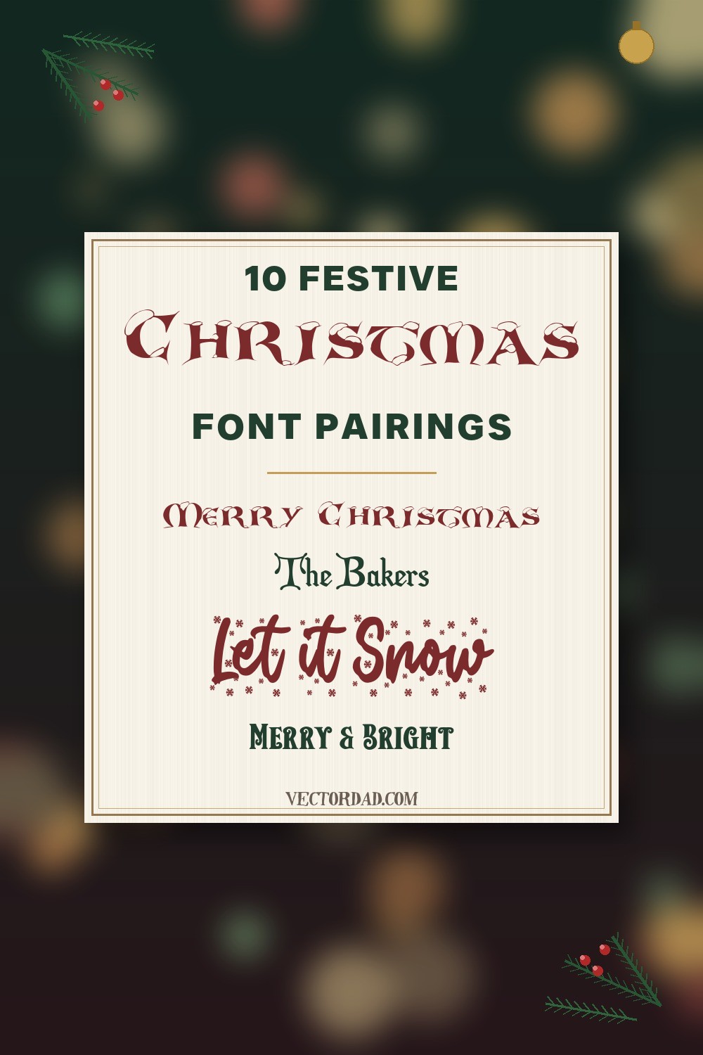 10 Festive Christmas Font Pairings free fonts for Cricut Pinterest pin