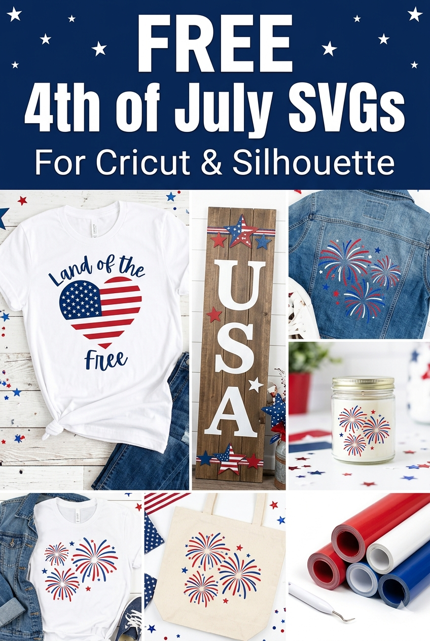 Free 4th of July SVGs for Cricut and Silhouette — Pinterest pin