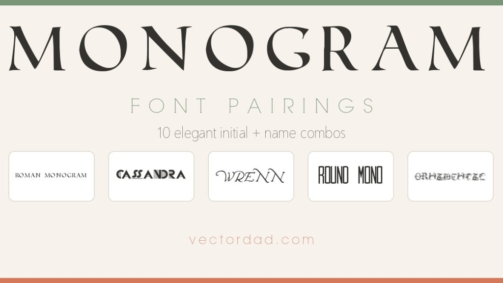 10 monogram font pairings using free fonts from VectorDad