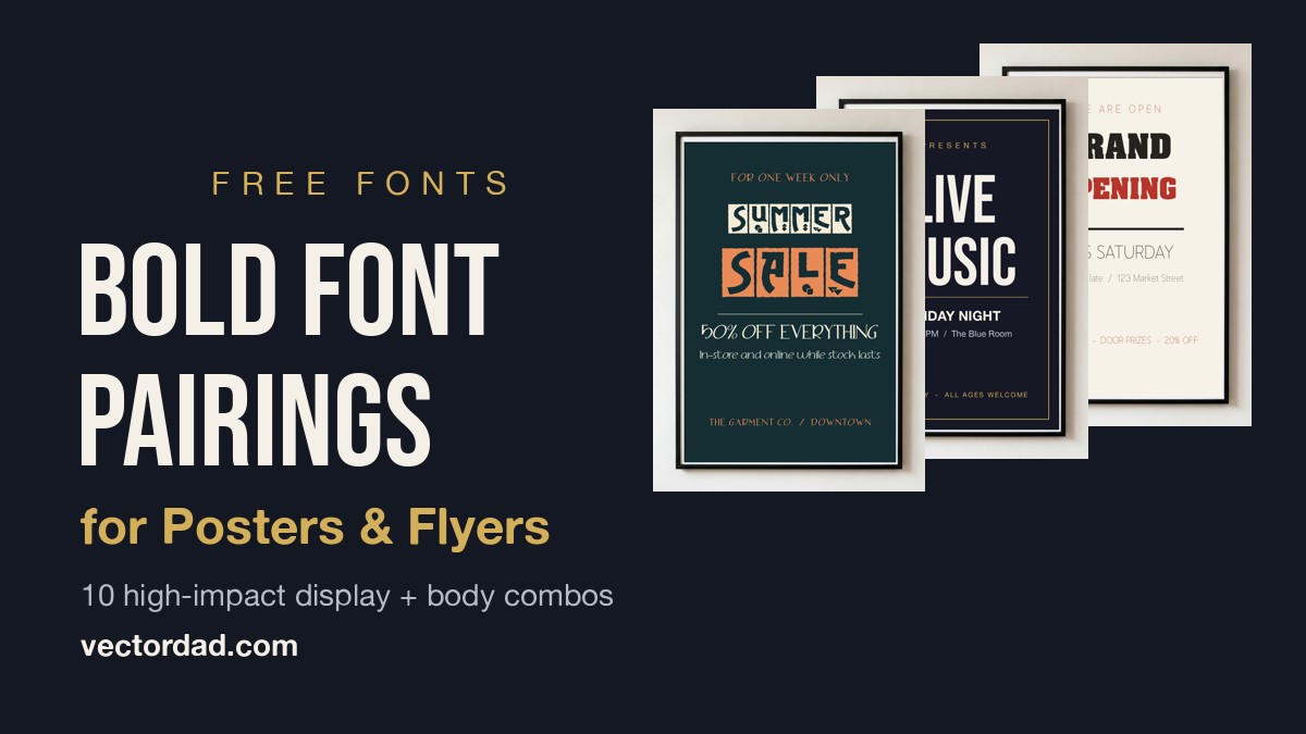 10 Bold Font Pairings for Posters & Flyers (Free Fonts)
