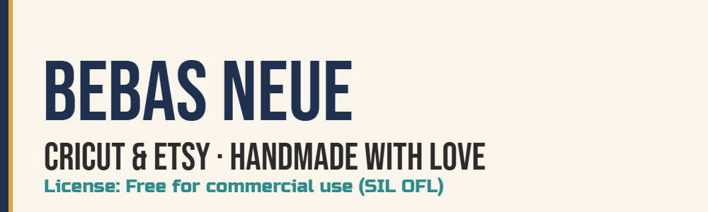 Bebas Neue font specimen — Free for commercial use (SIL OFL)