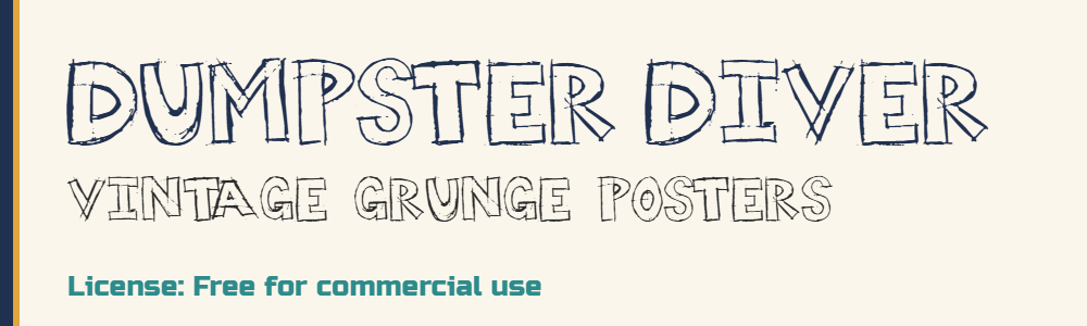 Dumpster Diver font specimen — Free for commercial use