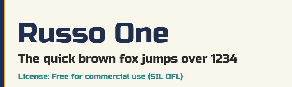 Russ Times font specimen — Public Domain