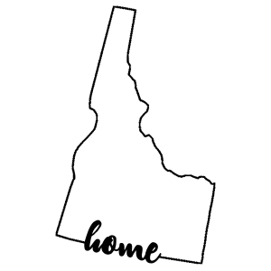Free Idaho outline with HOME on border, cricut or Silhouette design, vector image, pattern, map shape cutting file.