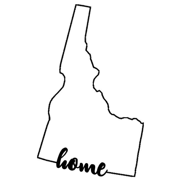 Idaho Map - Outline, Printable State, Shape, Stencil, Pattern - Outline ...