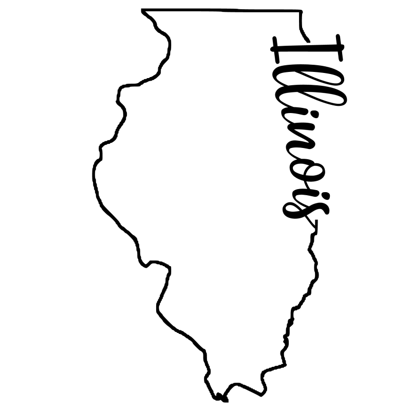 Illinois Silhouette Map Vector Dad