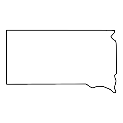 Free South Dakota map outline shape state stencil clip art scroll saw pattern print download silhouette or cricut design free template, cutting file.
