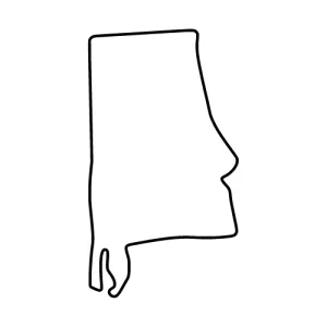 Free Alabama map outline shape state stencil clip art scroll saw pattern print download silhouette or cricut design free template, cutting file