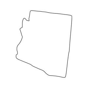 Free Arizona map outline shape state stencil clip art scroll saw pattern print download silhouette or cricut design free template, cutting file
