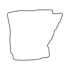 Free Arkansas map outline shape state stencil clip art scroll saw pattern print download silhouette or cricut design free template cutting file