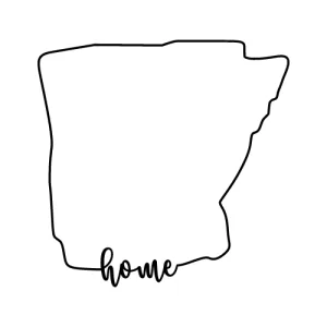 Free Arkansas outline with HOME on border, cricut or Silhouette design, vector image, pattern, map shape cutting file