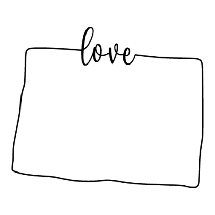 Free Colorado Vector Outline with “Love” on Border ready to cut for Cricut, Silhouette, and other laser cutting and craft cutting machines.