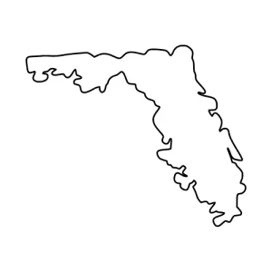 Free Florida map outline shape state stencil clip art scroll saw pattern print download silhouette or cricut design free template, cutting file.