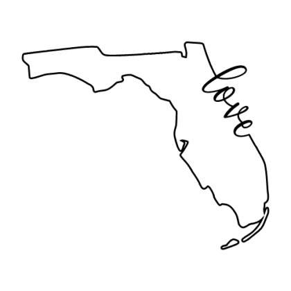 Free Florida Vector Outline With “Love” On Border
