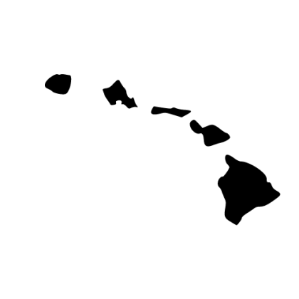 Hawaii Map Silhouette ready to cut for Cricut, Silhouette, and other laser cutting and craft cutting machines.