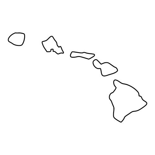 Free Hawaii map outline shape state stencil clip art scroll saw pattern print download silhouette or cricut design free template, cutting file.