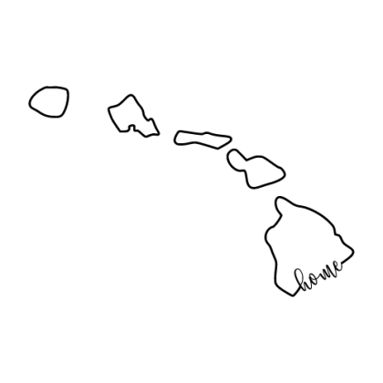 Free Hawaii Vector Outline with “Home” on Border