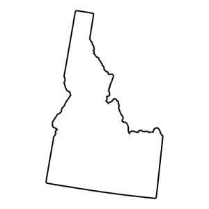 Free Idaho map outline shape state stencil clip art scroll saw pattern print download silhouette or cricut design free template, cutting file.