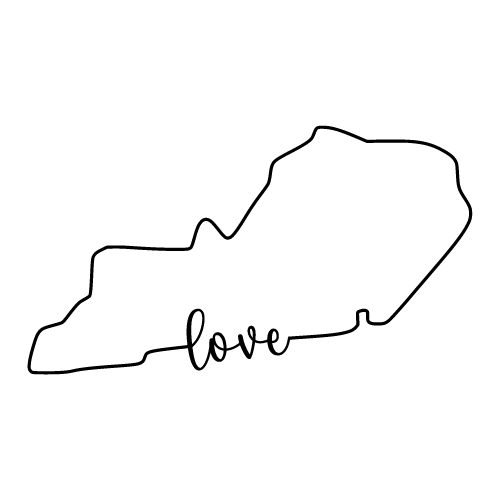 Free Kentucky Vector Outline with “Love” on Border