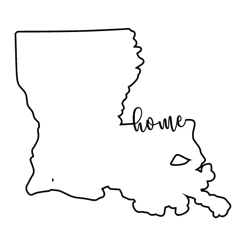 Free louisiana Vector Outline with “Love” on Border