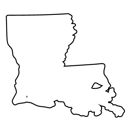 Louisiana Map Outline ready to cut for Cricut, Silhouette, and other laser cutting and craft cutting machines.
