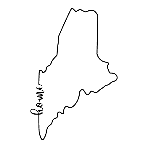 Free Maine Vector Outline with “Home” on Border