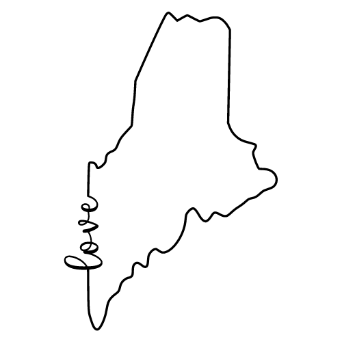 Free Maine Vector Outline With “Love” On Border