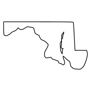 Free Maryland map outline shape state stencil clip art scroll saw pattern print download silhouette or cricut design free template, cutting file.