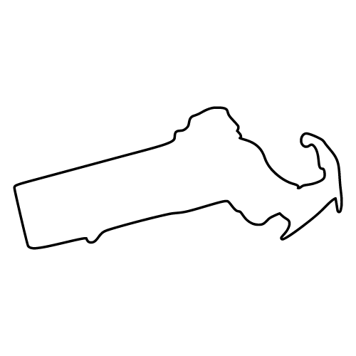 Massachusetts Map - Outline, Printable State, Shape, Stencil, Pattern - Outline, Printable State ...