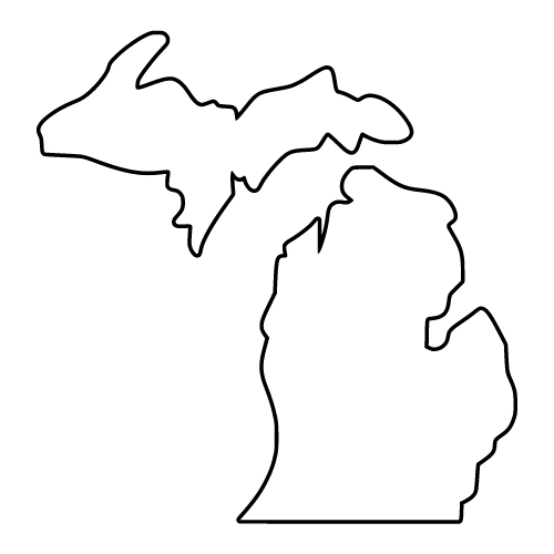 Michigan Map Outline ready to cut for Cricut, Silhouette, and other laser cutting and craft cutting machines.