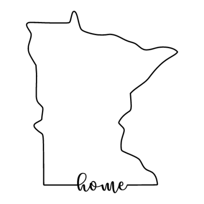 Free Minnesota Vector Outline with “Home” on Border