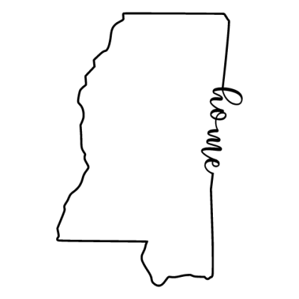 Free Mississippi Vector Outline with “Home” on Border