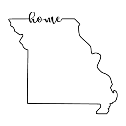 Free Missouri outline with HOME on border, cricut or Silhouette design, vector image, pattern, map shape cutting file.