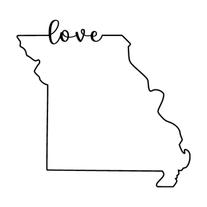 Free Missouri Vector Outline with “Love” on Border