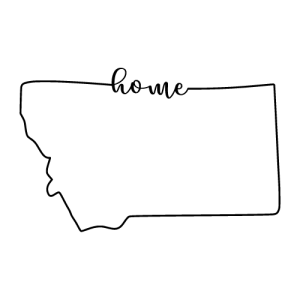 Free Montana outline with HOME on border, cricut or Silhouette design, vector image, pattern, map shape cutting file.