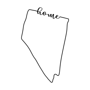 Free Nevada outline with HOME on border, cricut or Silhouette design, vector image, pattern, map shape cutting file.