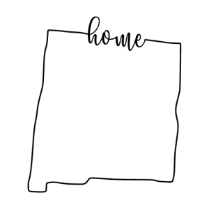 Free New Mexico outline with HOME on border, cricut or Silhouette design, vector image, pattern, map shape cutting file