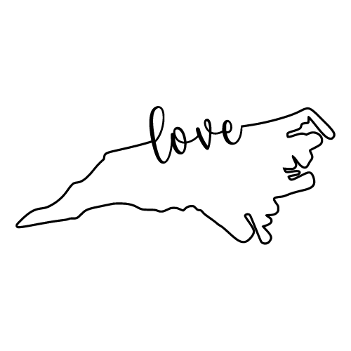 Free North Carolina Vector Outline with “Love” on Border