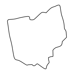 Free Ohio map outline shape state stencil clip art scroll saw pattern print download silhouette or cricut design free template, cutting file.