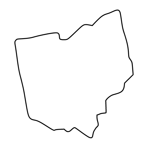 Ohio Map Outline Printable State Shape Stencil Pattern Outline   Ohio Outline Map 